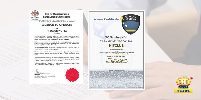 Hitclub sở hữu giấy phép hoạt động quốc tế uy tín nào?