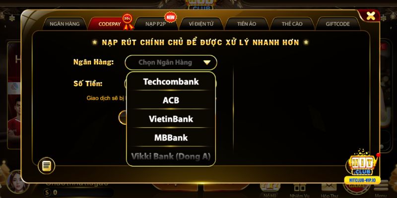 Hướng dẫn nạp tiền Hitclub bằng Codepay